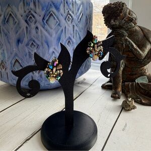 Vintage 1955 Hollycraft Aurora Borealis Rhinestone Earrings